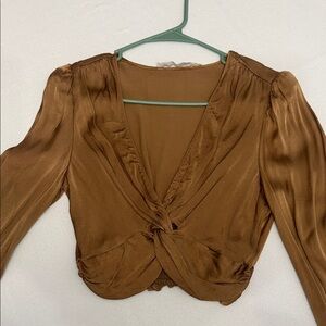 Astr Bronze Twist Front Blouse